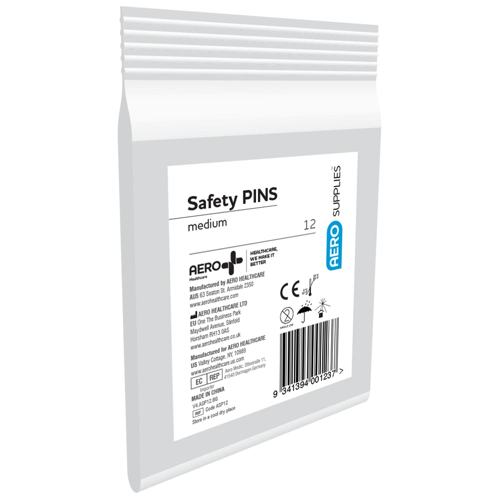 AEROSUPPLIES Medium Safety Pins Bag/12
