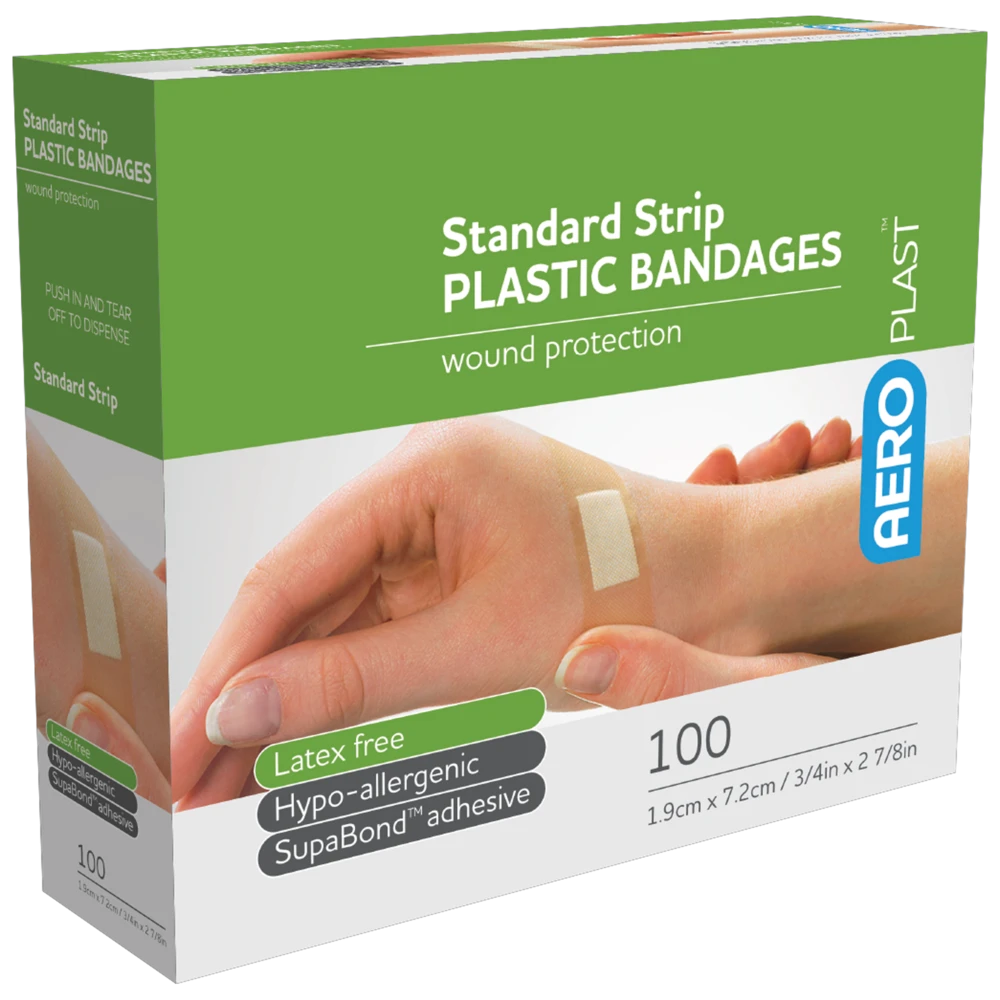 AEROPLAST Plastic Standard Strip 7.2 x 1.9cm Box/100