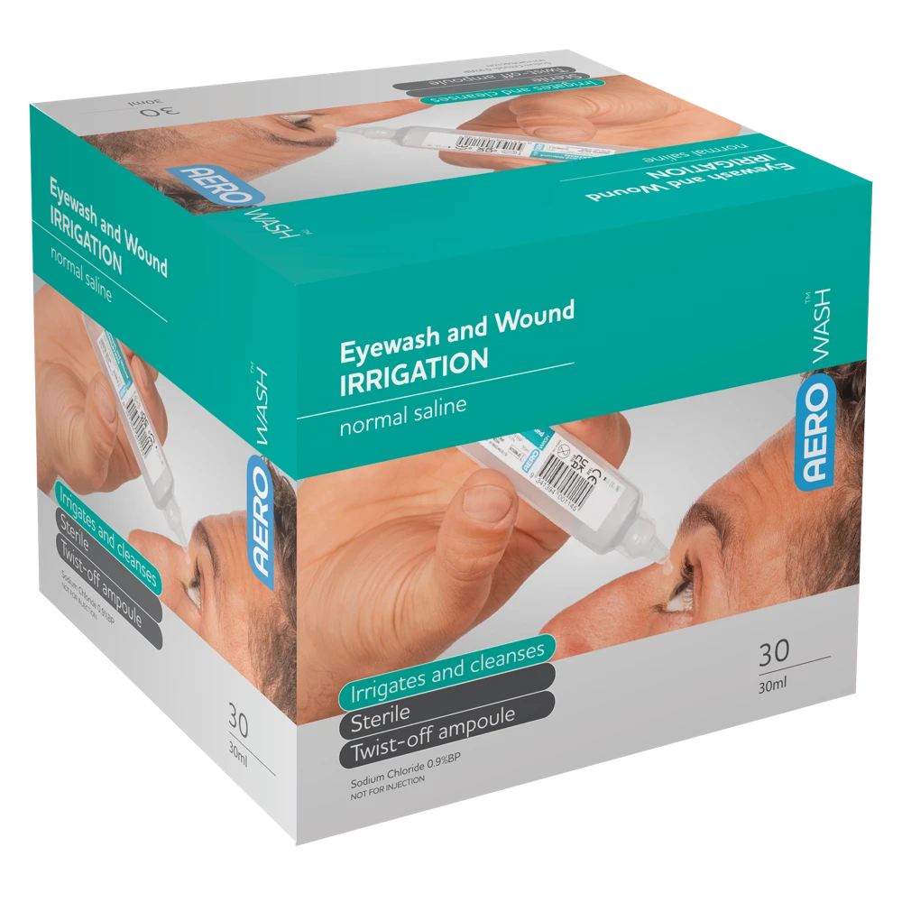 AEROWASH Sodium Chloride Eyewash Ampoule 30ml Box/30