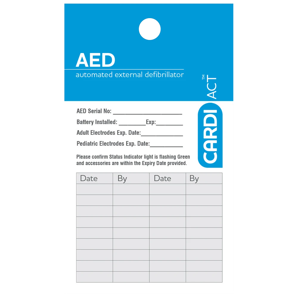 CARDIACT AED Test Tag