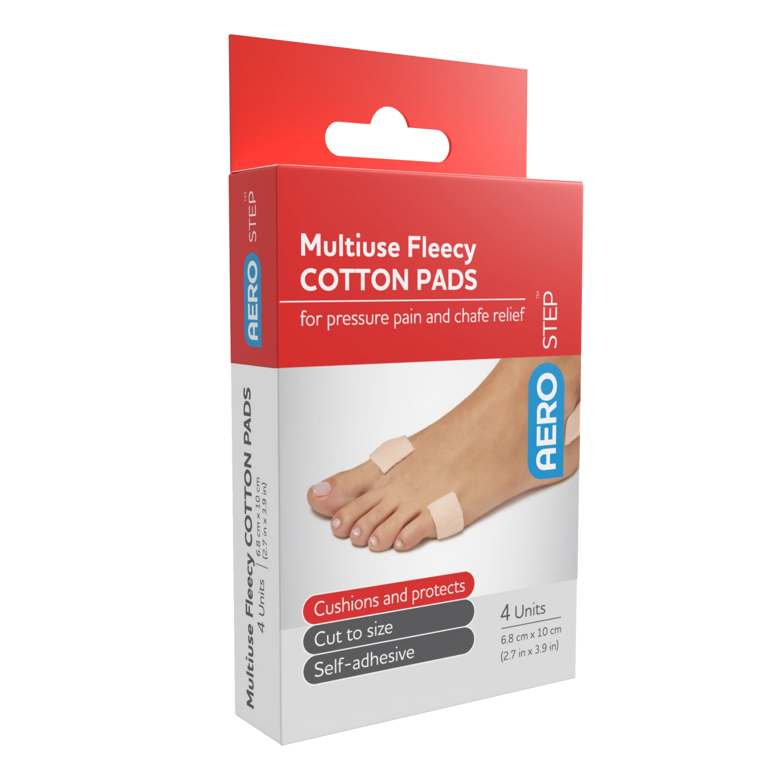 AEROSTEP Multiuse Fleecy Cotton Pad 68 x 100mm Box/4