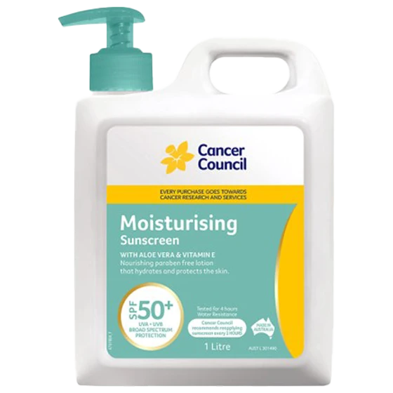 CANCER COUNCIL SPF50+ Moisturising Sunscreen Pump 1L