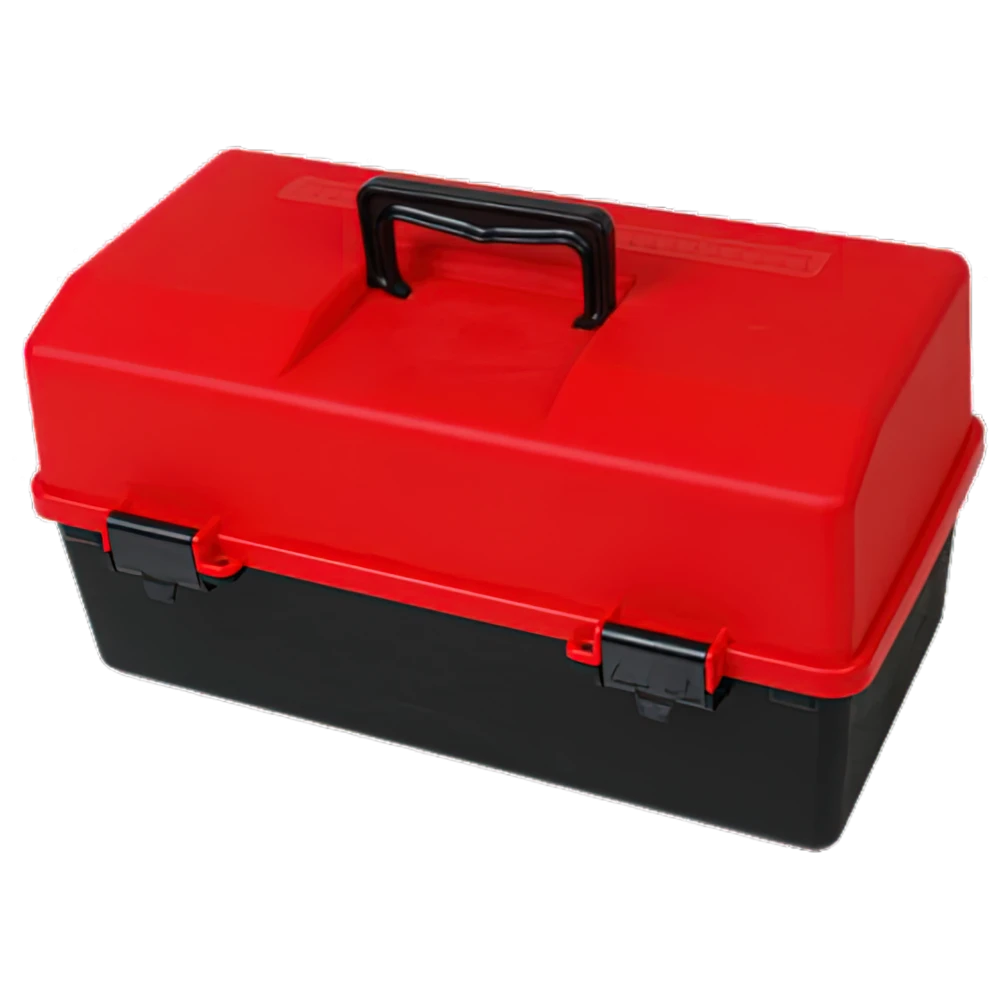 AEROCASE Red and Black Plastic Tacklebox with 6 Trays 30 x 46.5 x 25.4cm