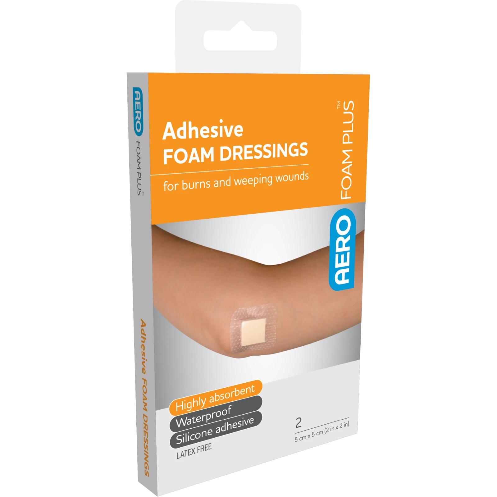 AEROFOAM PLUS Adhesive Foam Dressings 5 x 5cm Box/2