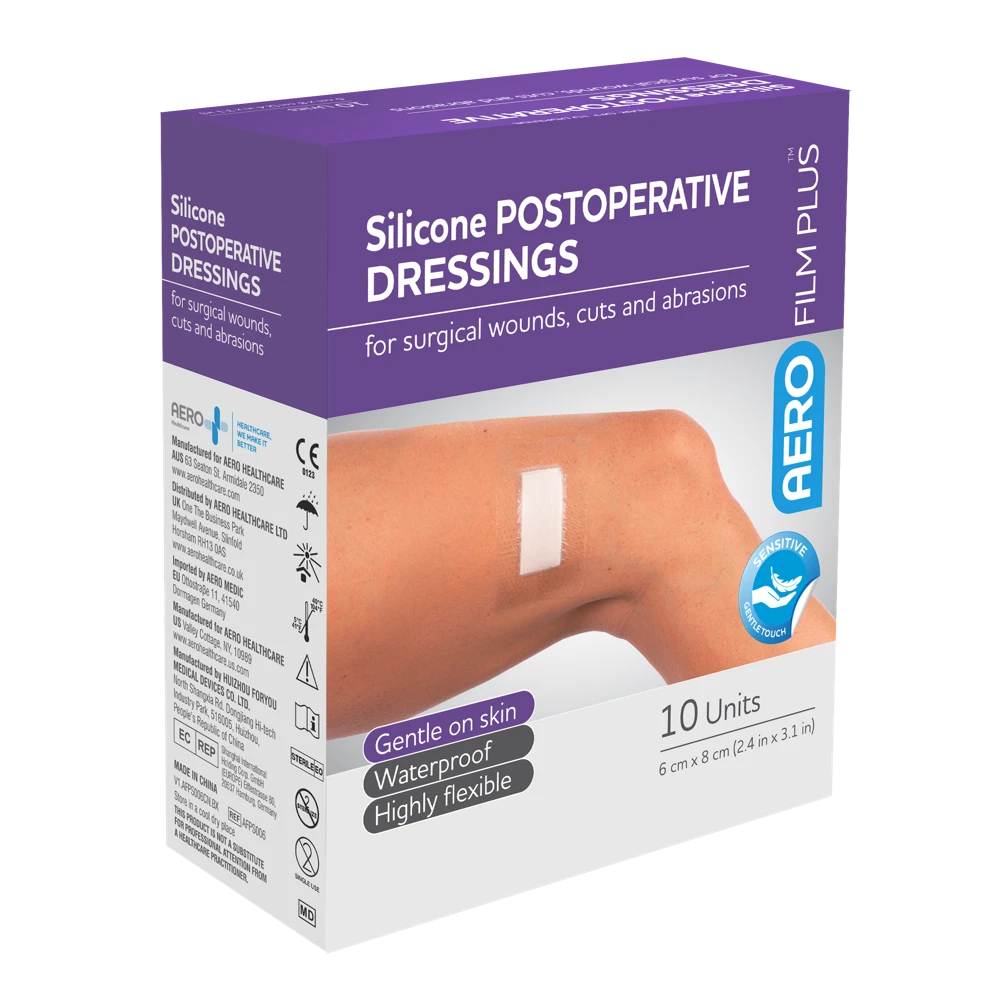 AEROFILM PLUS Sensitive Silicone Postoperative Dressing 6 x 8cm Box/10