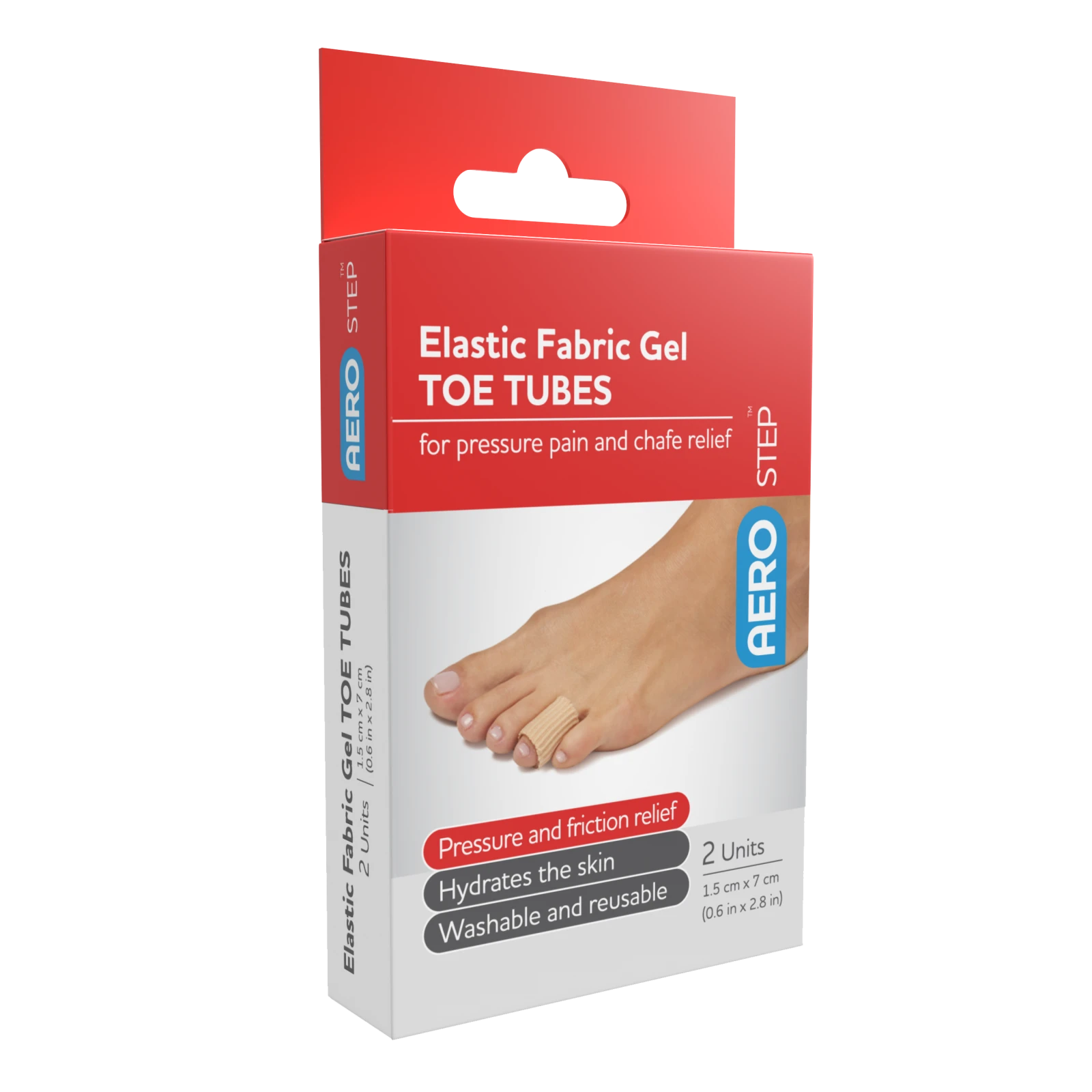 AEROSTEP General Gel Tube Toe Protector 1.5 x 7cm Box/2