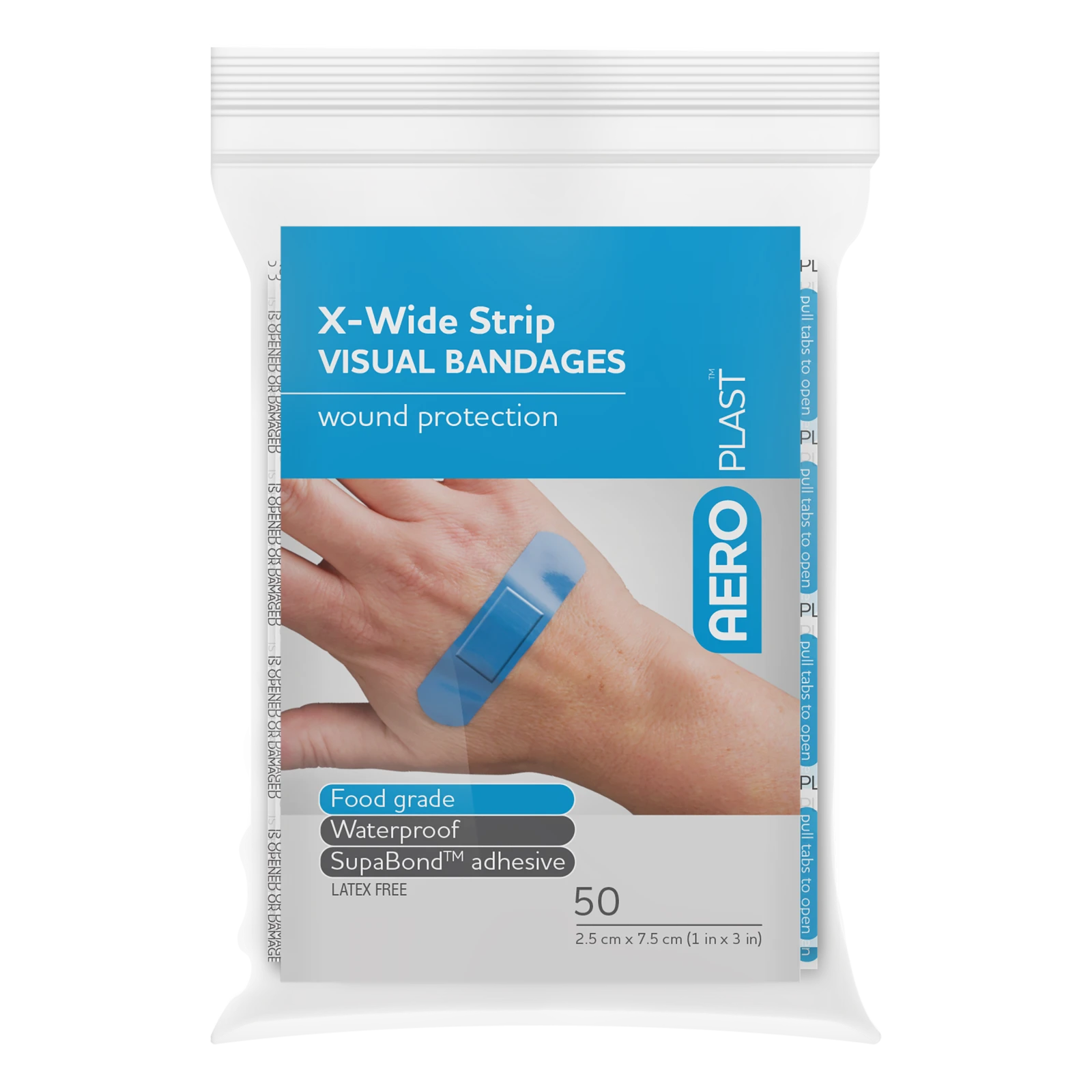 AEROPLAST Premium Visual Strip 7.5 x 2.5cm Bag/50