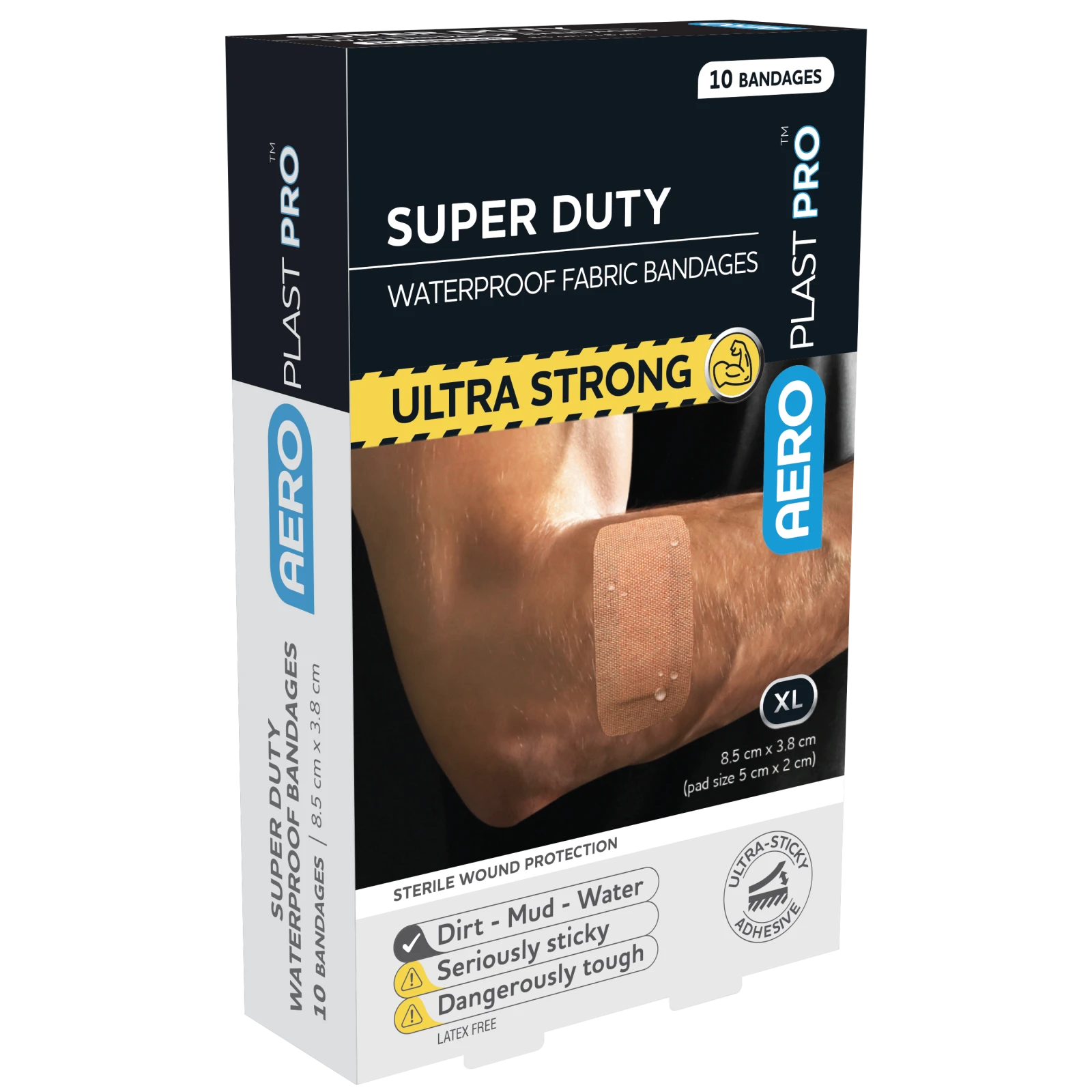 AEROPLAST PRO Super Duty Waterproof Bandages 8.5 cm x 3.8 cm Box/10