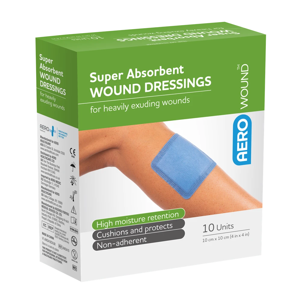 AEROWOUND Super Absorbent Wound Dressing 10 x 10cm Box/10