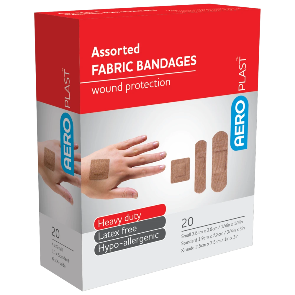 AEROPLAST Premium Fabric Assorted Dressings Box/20