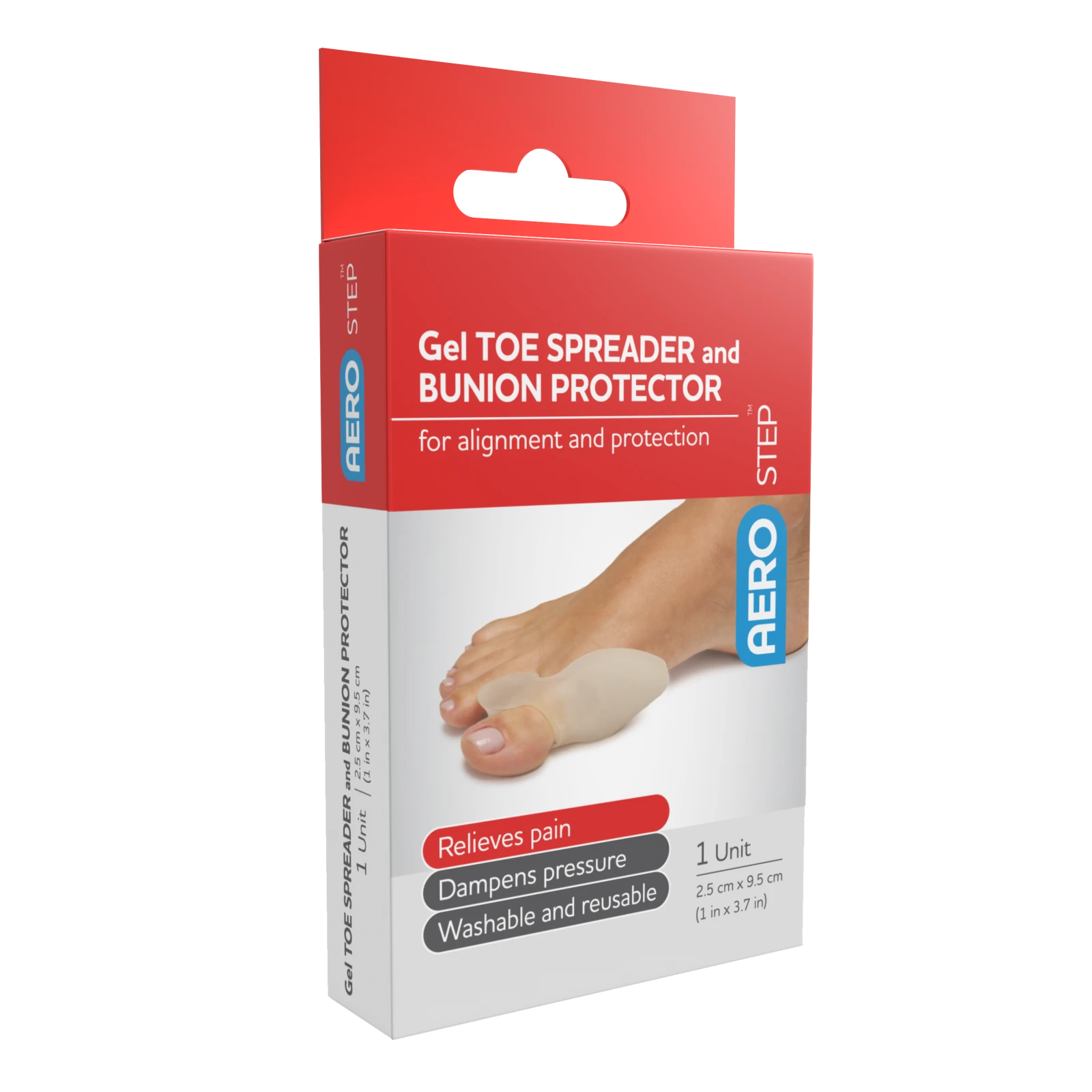 AEROSTEP Gel Toe Spreader and Bunion Protector 1pk